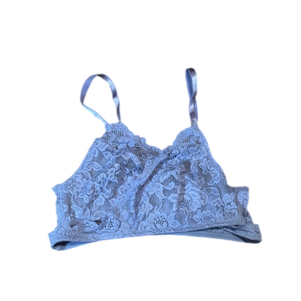 Adored by Adore‎ Me Bralette Women Medium Blue Excellent Lace Surplice Crossover